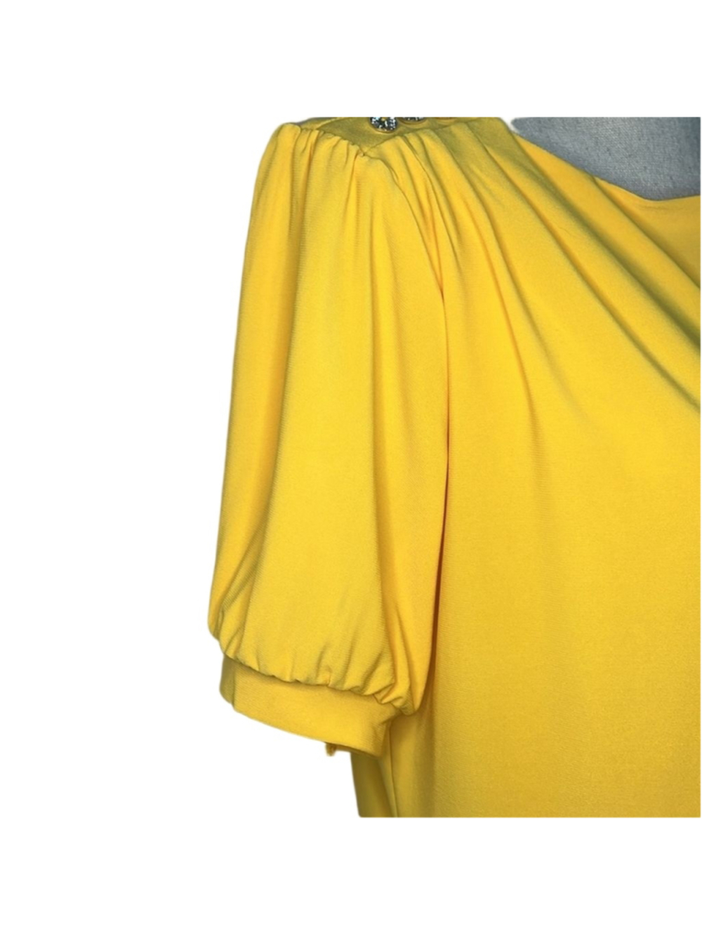 DIANA BELLE YELLOW PETITE TOP - Picture 7 of 7